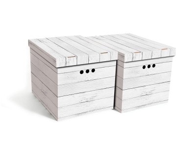 Dekoračné krabice XL sivá  doska ,bal./2 ks - Praktické dekoračné krabice. 
Poslúžia napríklad  aj ako úložný priestor pre hračky a rôzne iné veci. Vhodné aj  do šatníkových skríň.