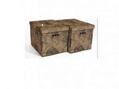 Dekoračná krabica XL mapa,  bal./2ks - dekoračné krabice, úložný priestor pre hračky, praktické krabice, úložné krabice, kartónové krabice,úložné krabice do šatníkov, úložné boxy