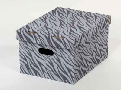 Dekoračná krabica zebra sivá  M,  bal./2ks - 