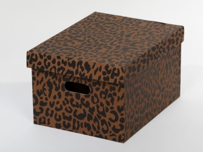 Dekoračná krabica gepard  hnedý M ,  bal./2ks - 