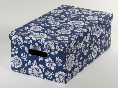Dekoračná krabica kvet modrý XL, posledný ks - 
