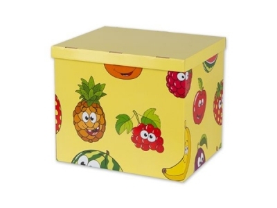 Dekoračná krabica XL ovocníčkovia,  bal./2ks - dekoračné krabice, úložný box, praktické krabice, úložné krabice, kartónová krabica, úložná krabica do šatníkov, úložné boxy, úložná krabica s vrchnákom, úložný box v vrchnákom, úložné krabice s vrchnákom, papierová krabica, papierové krabice s vrchnákom,