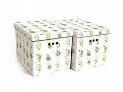 Dekoračná krabica XL bylinky , bal./2ks (posledné balenie ) - dekoračné krabice, úložný box, praktické krabice, úložné krabice, kartónová krabica, úložná krabica do šatníkov, úložné boxy, úložná krabica s vrchnákom, úložný box v vrchnákom, úložné krabice s vrchnákom, papierová krabica, papierové krabice s vrchnákom,