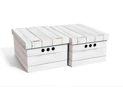Dekoračná krabica  A4, doska sivá,  bal. /2ks - dekoračné krabice, úložný priestor pre hračky, praktické krabice, úložné krabice, kartónové krabice,úložné krabice do šatníkov, úložné boxy