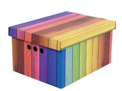 Dekoračná krabica A4 Rainbow  bal. /2ks - dekoračné krabice, úložný priestor pre hračky, praktické krabice, úložné krabice, kartónové krabice,úložné krabice do šatníkov, úložné boxy, krabica, farebná krabica, papierová krabica